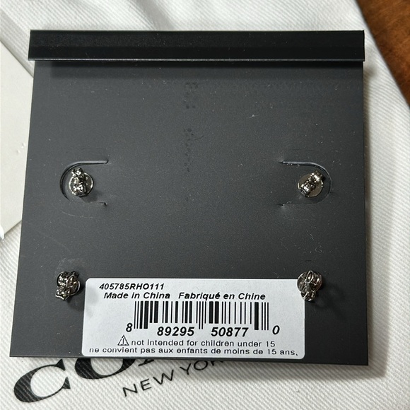 *NWT* COACH Signature Stud & Crystal Stud Earrings Set - Picture 6 of 8